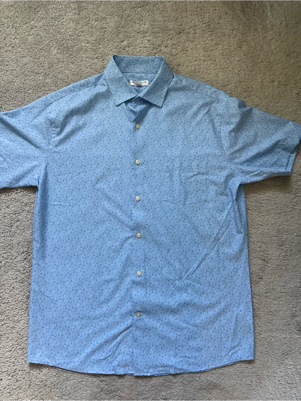 Peter Millar Light Blue Short-Sleeve Button-Down Shirt